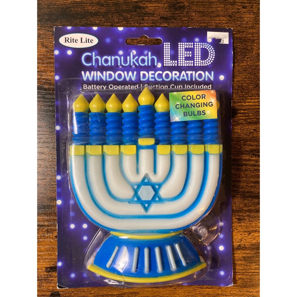 Rite Lite LED Chanukah Window Decoration Color Changing Bulbs Menorah